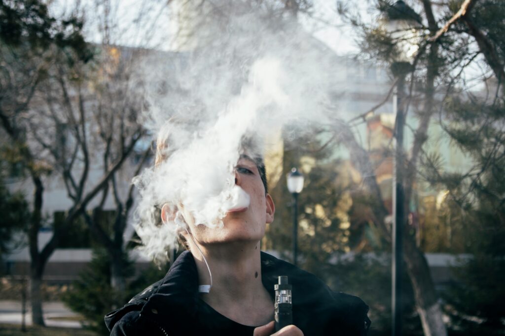 Man vaping